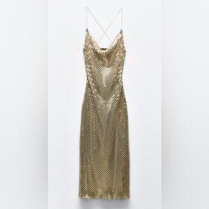 Zara Gold Mesh Dress